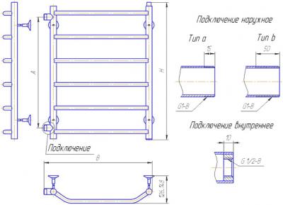 Полотенцесушитель водяной Gloss & Reiter Terra LeRi ЛБ.50x80.Т8 (1