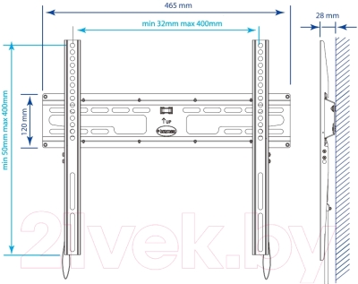 Кронштейн для телевизора Kromax Flat-3