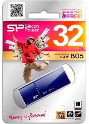 USB flash накопитель Silicon Power Blaze B05 Blue 32GB (SP032GBUF3B05V1D)