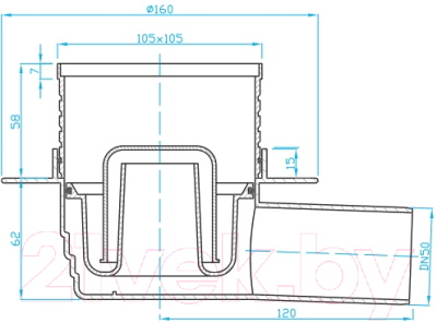 Трап для душа Plast Brno SI50C00