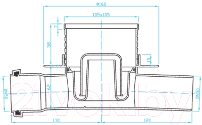 Трап для душа Plast Brno SI5TC00