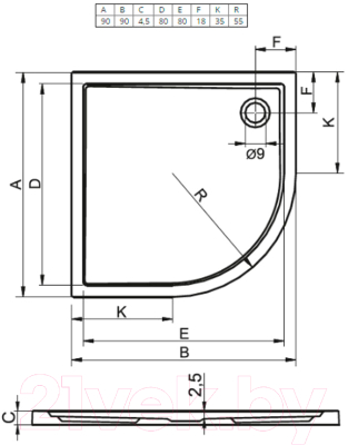 Душевой поддон Riho Zurich DA88 280