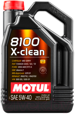 Моторное масло Motul 8100 X-clean 5W40 / 104720 - фото