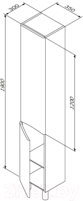 Шкаф-пенал для ванной AM.PM Like M80CSR0356WG