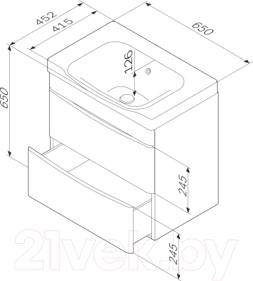 Тумба под умывальник AM.PM Like M80FHX0652WG