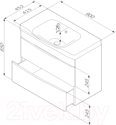 Тумба под умывальник AM.PM Like M80FHX0802WG