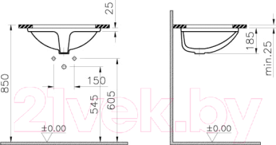 Умывальник VitrA S50 / 5339B003-0012