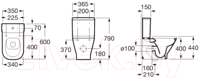 Унитаз напольный Roca The Gap CleanRim