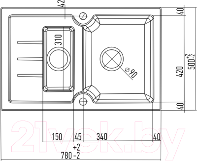 Мойка кухонная Kuppersberg Modena 1.5B1D