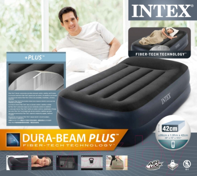 Надувная кровать Intex Pillow Rest Raised Bed 64122