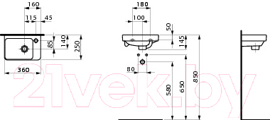 Умывальник Laufen Pro S 8159600001041