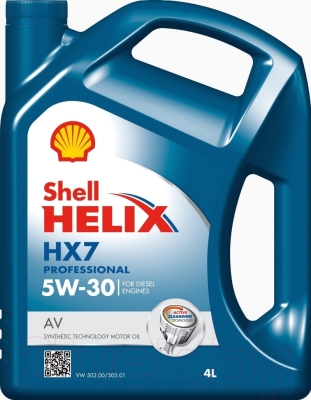 Моторное масло Shell Helix HX7 5W30 Professional AV - фото