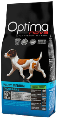 Сухой корм для собак Optimanova Puppy Medium Chicken & Rice - фото
