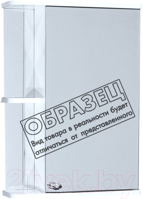 Шкаф с зеркалом для ванной СанитаМебель Камелия-09.50 (правый, белый) - фото