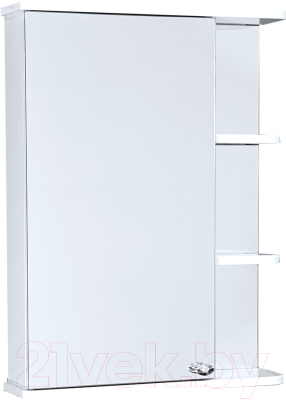 Шкаф с зеркалом для ванной СанитаМебель Камелия-09.55 (левый, белый) - фото