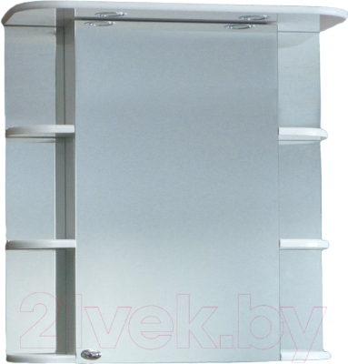 Шкаф с зеркалом для ванной СанитаМебель Камелия-10.70 Д2 (правый, белый) - фото