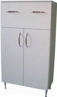 Шкаф для ванной СанитаМебель Камелия-43 Д2 (белый) - фото