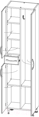 Шкаф-пенал для ванной СанитаМебель Камелия-55 Д2