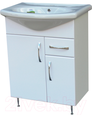 Тумба под умывальник СанитаМебель Камелия-65.21 Д2 (белый) - фото