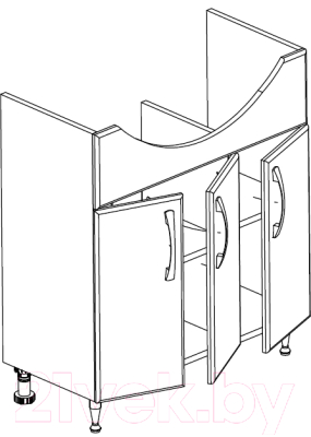 Тумба под умывальник СанитаМебель Камелия-67 Д2 (белый)