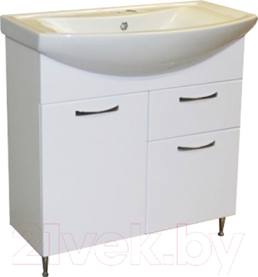 Тумба под умывальник СанитаМебель Камелия-67.51к Д2 (белый) - фото