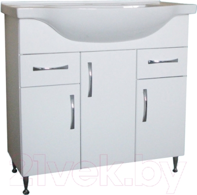 Тумба под умывальник СанитаМебель Камелия-69.51 Д2 (белый) - фото
