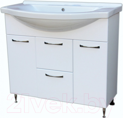 Тумба под умывальник СанитаМебель Камелия-69.51к Д2 (белый) - фото