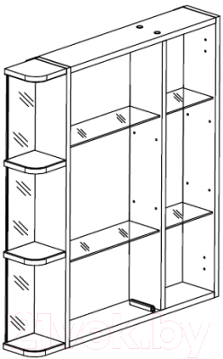 Шкаф с зеркалом для ванной СанитаМебель Камелия-12.80 Д3 (правый, белый)