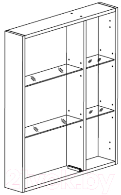 Шкаф с зеркалом для ванной СанитаМебель Эмили 102.650 (белый, правый)