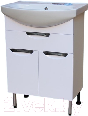 Тумба под умывальник СанитаМебель Камелия-64.22 Д3 (белый) - фото