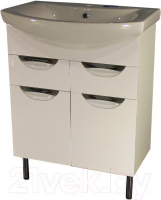 Тумба под умывальник СанитаМебель Эмили-601.650 (белый) - фото