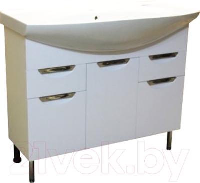 Тумба под умывальник СанитаМебель Камелия-70.21 Д3 (белый) - фото