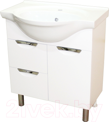 Тумба под умывальник СанитаМебель Эмили-602.750 (белый) - фото