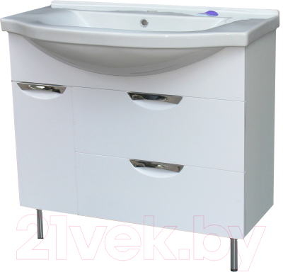 Тумба под умывальник СанитаМебель Эмили-601.900 (белый) - фото