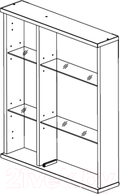 Шкаф с зеркалом для ванной СанитаМебель Прованс 101.650