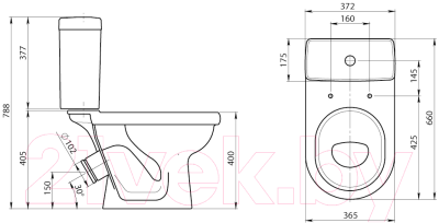 Унитаз напольный Santeri Визит Стандарт 1P4053S0000BF