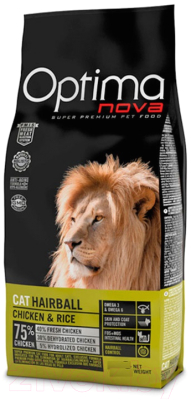 Сухой корм для кошек Optimanova Hairball Chicken & Rice