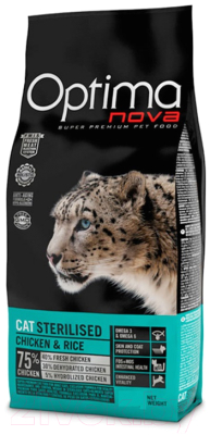 Сухой корм для кошек Optimanova Sterilised Chicken & Rice - фото