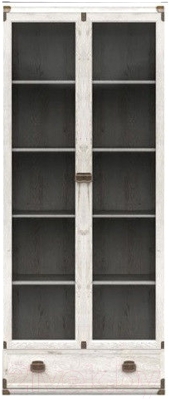 Шкаф с витриной Black Red White Индиана JWIT 2d1s - фото