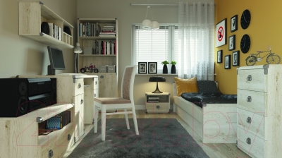 Стеллаж Black Red White Индиана JREG 2do