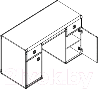 Компьютерный стол Black Red White Индиана JBIU 2d2s