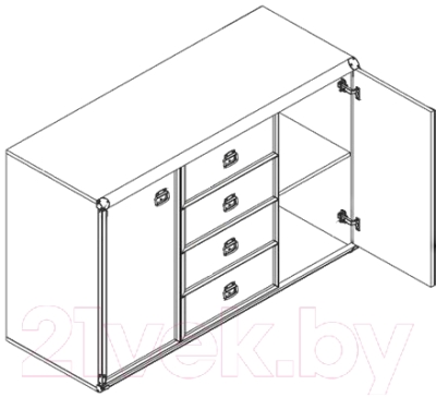 Тумба Black Red White Индиана JKOM 2d4s