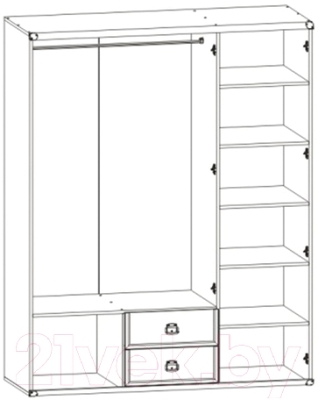 Шкаф Black Red White Индиана JSZF 3d2s
