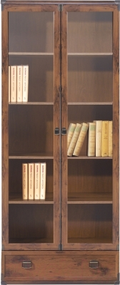 Шкаф с витриной Black Red White Индиана JWIT 2d1s - фото