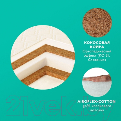 Матрас в кроватку Плитекс EcoLux ЭКЛ-04