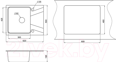 Мойка кухонная GRANULA GR-6201 (песочный)