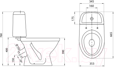 Унитаз напольный Santeri Прайм 1P2054S0000BF