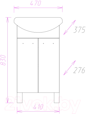 Тумба под умывальник Onika Коралл 47.10 (104701)
