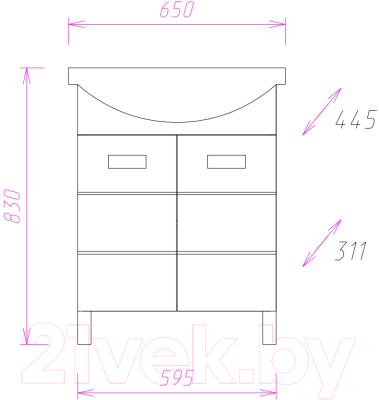 Тумба под умывальник Onika Балтика 65.10 (106529)