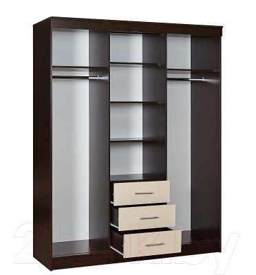 Шкаф-купе Евва 170 VH.2 / АЭП Ш.2 02 (венге/дуб шамони)